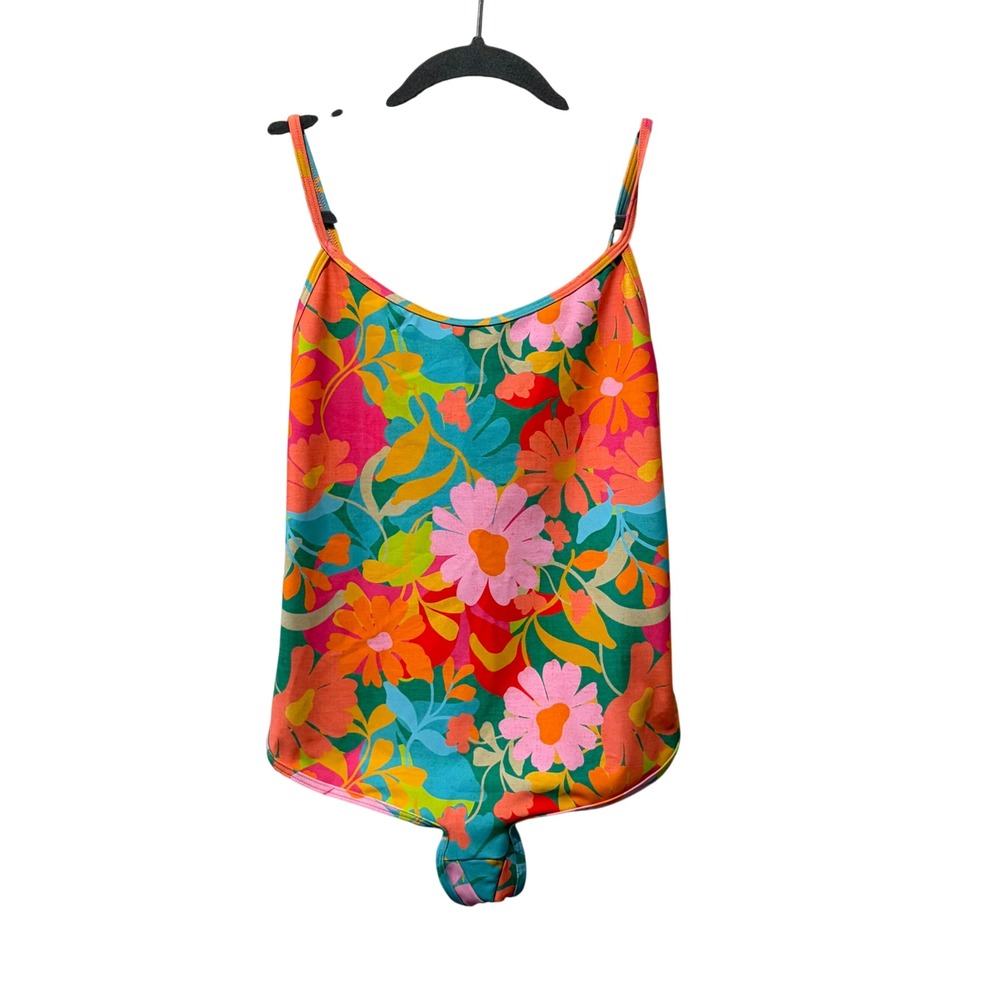 Skatie Floral One Piece Swimsuit Womens Small Flamingo Tropical Retro Resort